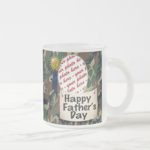 Caneca De Café Vidro Jateado Quadro de Fotografias de Dia de os pais Feliz