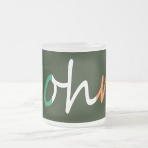 Caneca De Café Vidro Jateado Qualquer Nome Sobreposto no mugcn Irish Flag