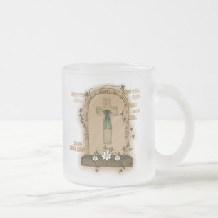 Caneca De Café Vidro Jateado Quando Deus fecha uma porta, ele abre uma janela