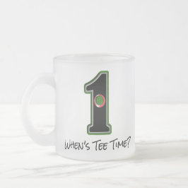 Caneca De Café Vidro Jateado Quando é que o tempo do Tee Hole está em um