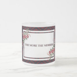 Caneca De Café Vidro Jateado Quanto Mais A Xadrez Vermelha Merrier