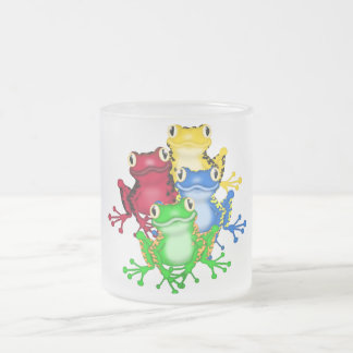 Caneca De Café Vidro Jateado Quatro camisetas e presentes dos sapos