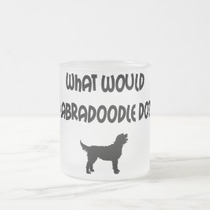 Caneca De Café Vidro Jateado Que Labradoodle faria? T-shirt & presentes