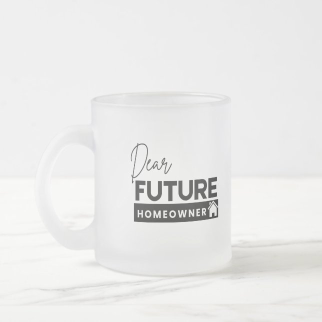 Caneca De Café Vidro Jateado Querido proprietário Futuro (Esquerda)