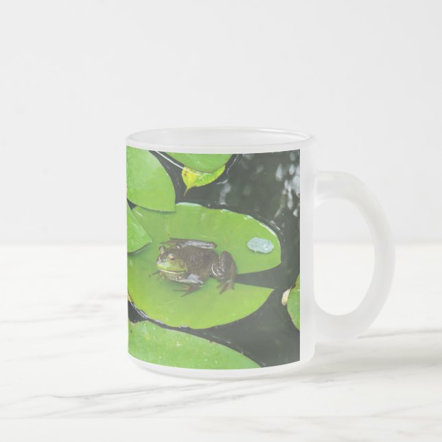 Caneca De Café Vidro Jateado Rã-grande em Lilypads (Direita)