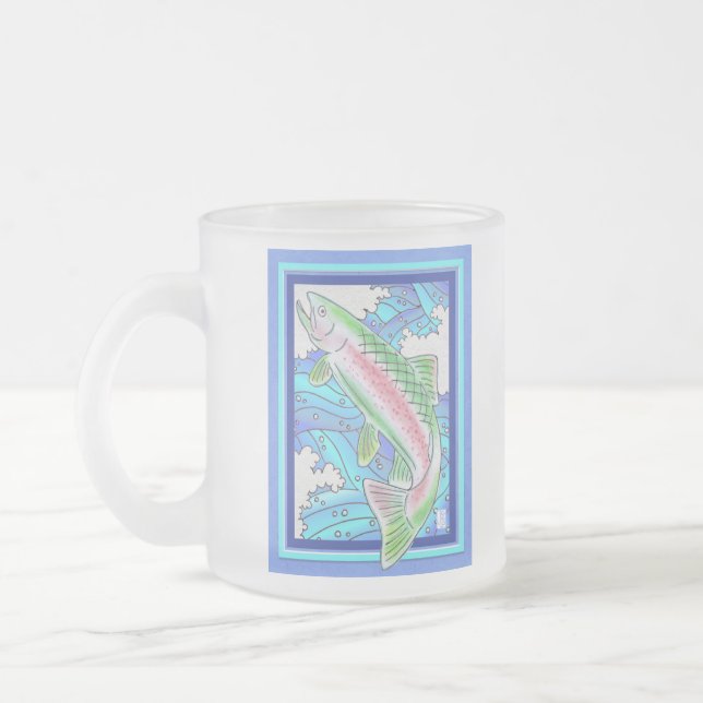 Caneca De Café Vidro Jateado Rainbow Troubleshooting Fosco Glass Mug (Esquerda)