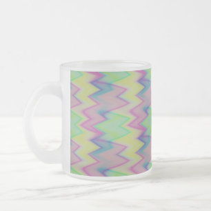 Caneca De Café Vidro Jateado Rainbow Zigzags