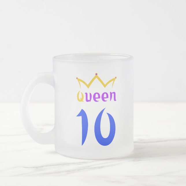 Caneca De Café Vidro Jateado Rainha 10 (Esquerda)
