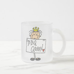 Caneca De Café Vidro Jateado Rainha do CHURRASCO Stick Figure