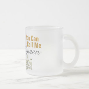 Caneca De Café Vidro Jateado Rainha Fosco