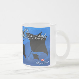 Caneca De Café Vidro Jateado Raio de Manta - salvar nossos oceanos