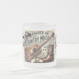 Caneca De Café Vidro Jateado Raízes em Música country
