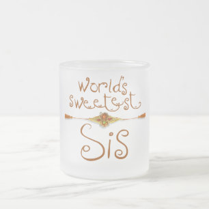 Caneca De Café Vidro Jateado Rakhi - o Sis o mais doce do mundo
