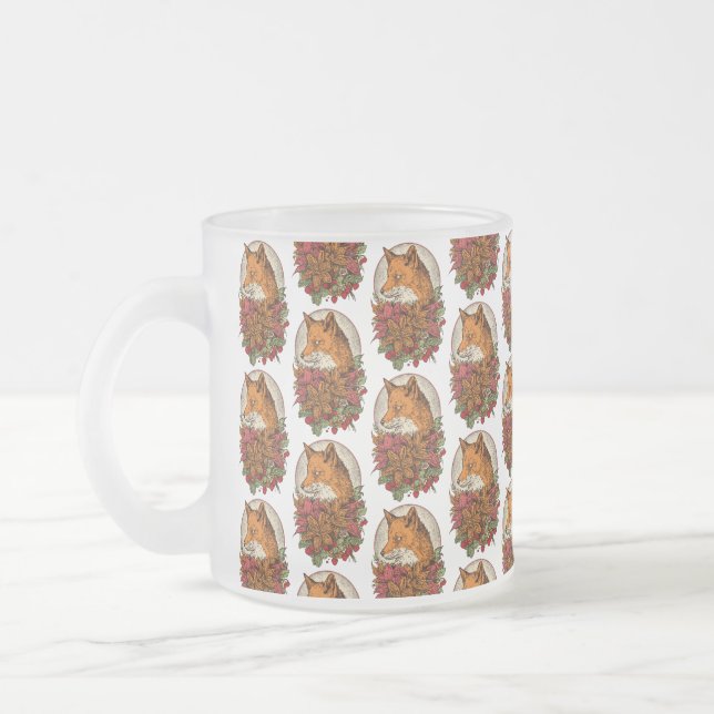 Caneca De Café Vidro Jateado Raposa (Esquerda)