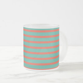 Caneca De Café Vidro Jateado red & green stripes – rot-grün gestreift