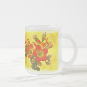 Caneca De Café Vidro Jateado Red Kalanchoe - Sunshine Suculente