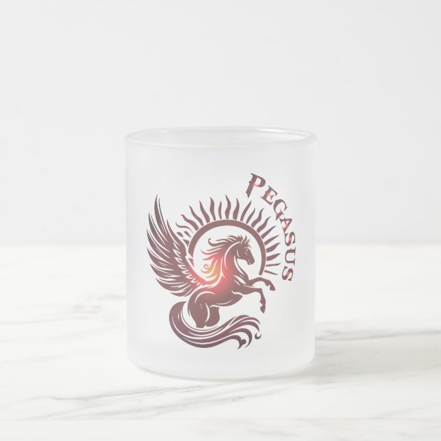 Caneca De Café Vidro Jateado Red Pegasus2-Glass mug (Centro)