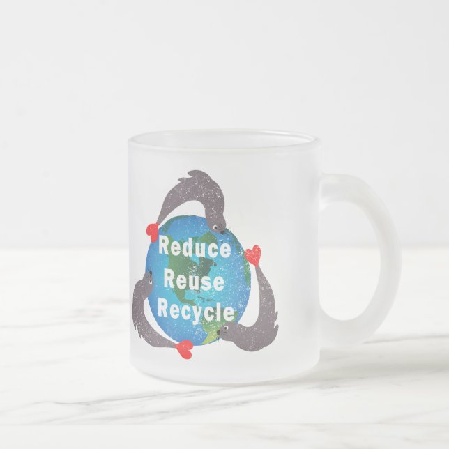 Caneca De Café Vidro Jateado Reduza o Reciclar de reutilização (Direita)