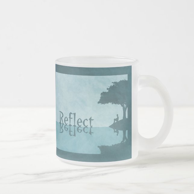 Caneca De Café Vidro Jateado Refletir Mug (Direita)