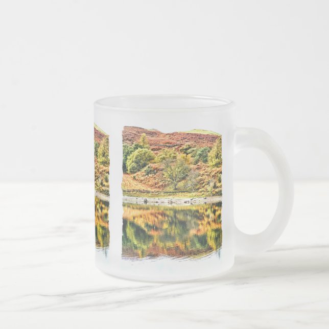 CANECA DE CAFÉ VIDRO JATEADO REFLEXÕES DO LAGO (Direita)