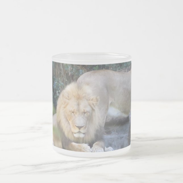 Caneca De Café Vidro Jateado Rei da Selva 'Leão' (Centro)