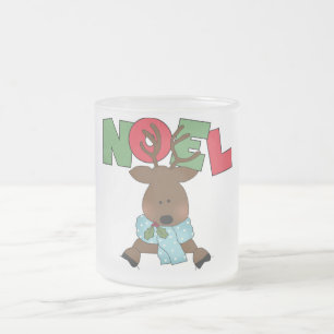 Caneca De Café Vidro Jateado Reindeer Noel Camisetas e presentes