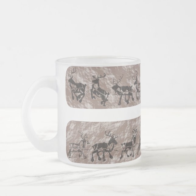 Caneca De Café Vidro Jateado Rena da rocha (Esquerda)