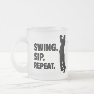 Caneca De Café Vidro Jateado Repetir Sip Swing de Golf Personalizado
