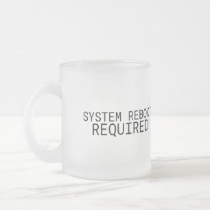 Caneca De Café Vidro Jateado Requer Reinicialização do Sistema Minimalista