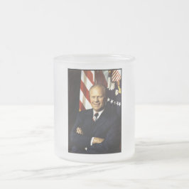 Caneca De Café Vidro Jateado Retrato do Presidente dos EUA Gerald Rudolph Ford 