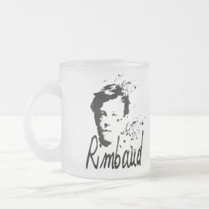 Caneca De Café Vidro Jateado Retrato RIMBAUD 2x Mug