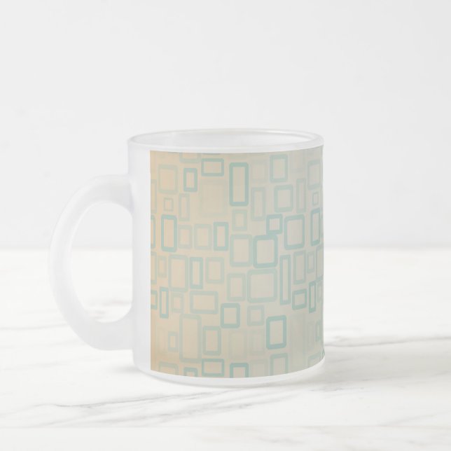 Caneca De Café Vidro Jateado Retro Aqua (Esquerda)