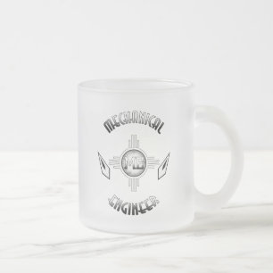 Caneca De Café Vidro Jateado Retro mecânico do Engenheiro