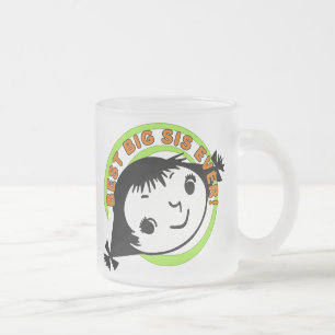 Caneca De Café Vidro Jateado Retro Melhor Sis Grande Nunca