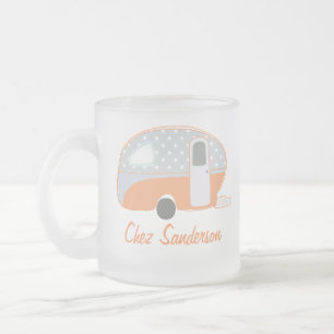 Caneca De Café Vidro Jateado Retro Personalizado Caravana Art Mugs
