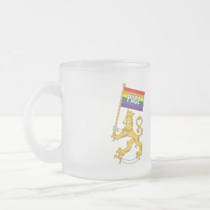 Caneca De Café Vidro Jateado Ritmo-rauhanlippu do ja de Suomileijona - muki