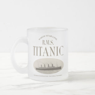 Caneca De Café Vidro Jateado RMS Titanic Navio Fantasma Fosco Sepia