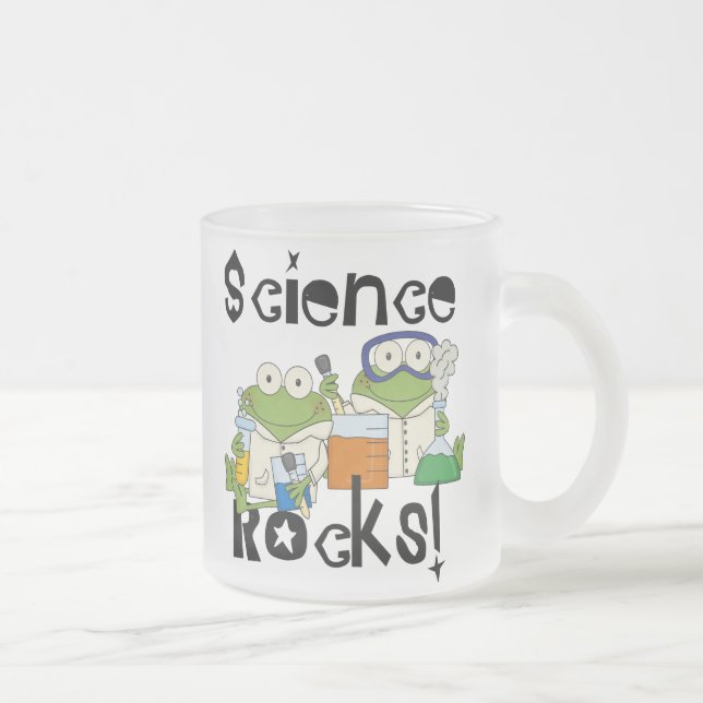Caneca De Café Vidro Jateado Rochas da ciência dos sapos (Direita)