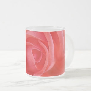 Caneca De Café Vidro Jateado rosa coral rosa