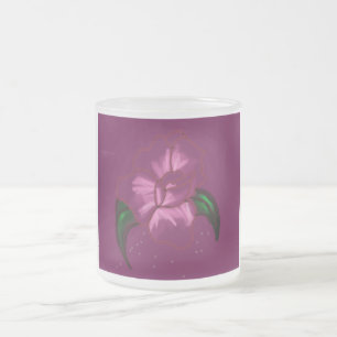 Caneca De Café Vidro Jateado Rosa Mug