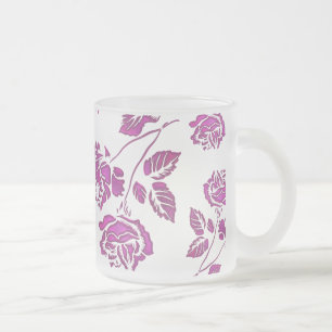 Caneca De Café Vidro Jateado Rosa precioso do rosa