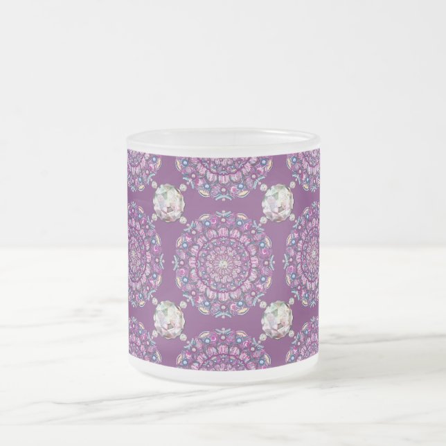 Caneca De Café Vidro Jateado Rosace vermelho cardinal (Centro)