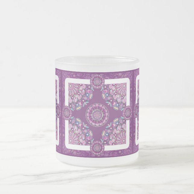 Caneca De Café Vidro Jateado Rosace vermelho cardinal (Centro)