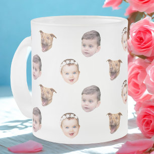Caneca De Café Vidro Jateado Rosto Personalizado, Oferta Única de 3 Fotos para