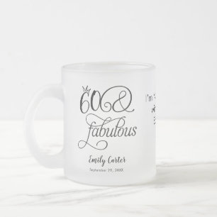 Caneca De Café Vidro Jateado Roteiro de Sessenta e Fabuloso para Festa de 60 An
