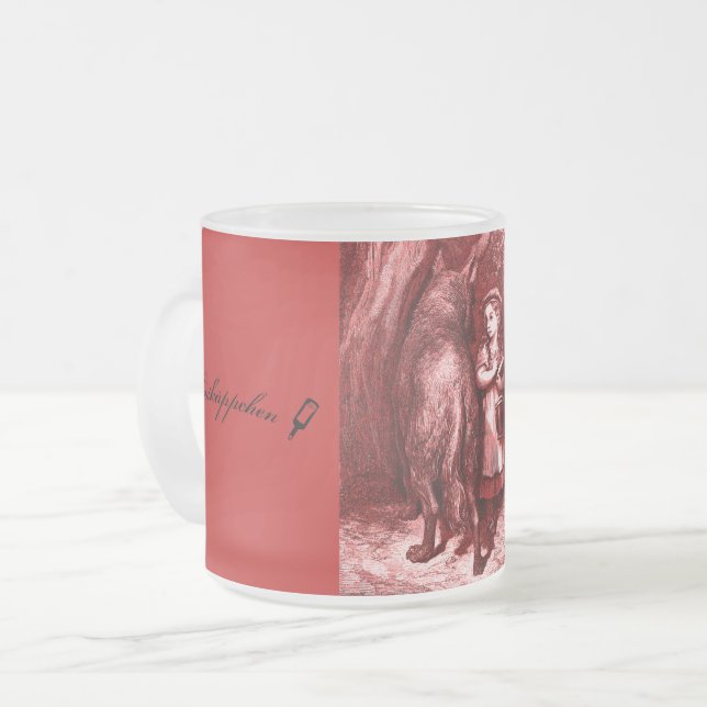 Caneca De Café Vidro Jateado Rotkäppchen - Chapeuzinho Vermelho - Glühwein (Frente Esquerda)