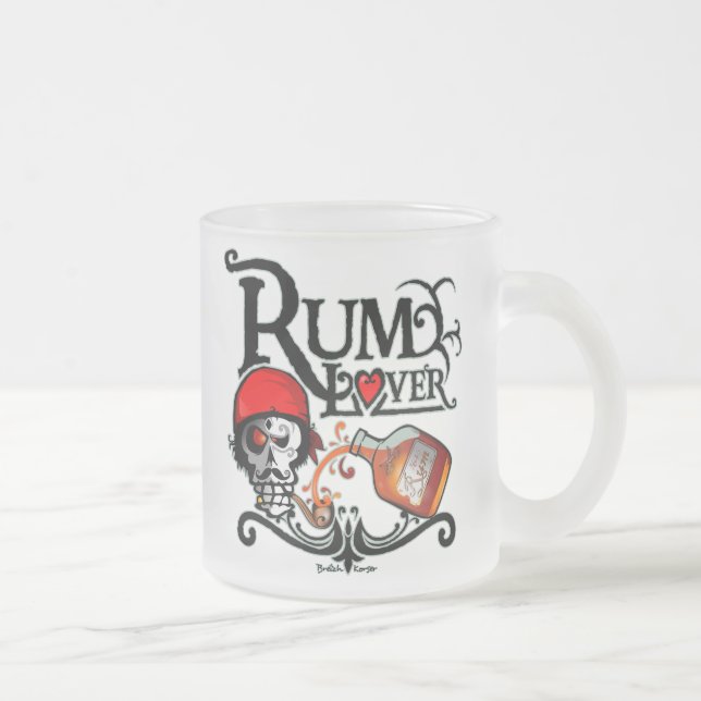 Caneca De Café Vidro Jateado Rum lover (Direita)
