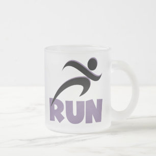 Caneca De Café Vidro Jateado RUN RUN Purple