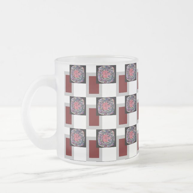 CANECA DE CAFÉ VIDRO JATEADO RZ-GIFT ESPECIALMENTE PAI_ROSA_BLACK_RED_ (Esquerda)