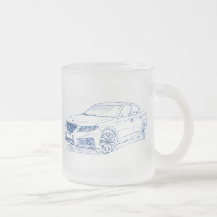 Caneca De Café Vidro Jateado Saab 9-5 2011